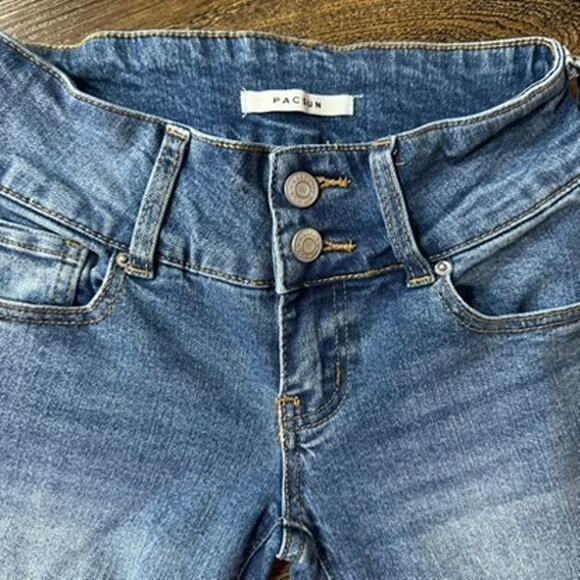 PACSUN Jrs sz 23 Low Rise Bootcut raw edge Jeans - Picture 6 of 11